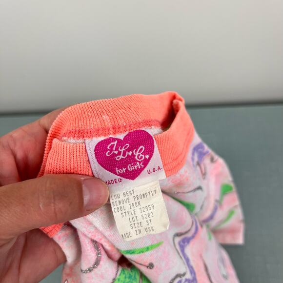 Vintage Girls Scribble Glitter Tee 3T USA - Picture 4 of 7